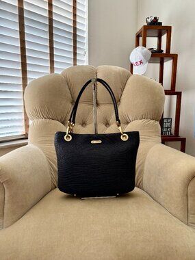 VTG Auth ERIC JAVITS Iconic Squishee Woven Satcl Tote Bag